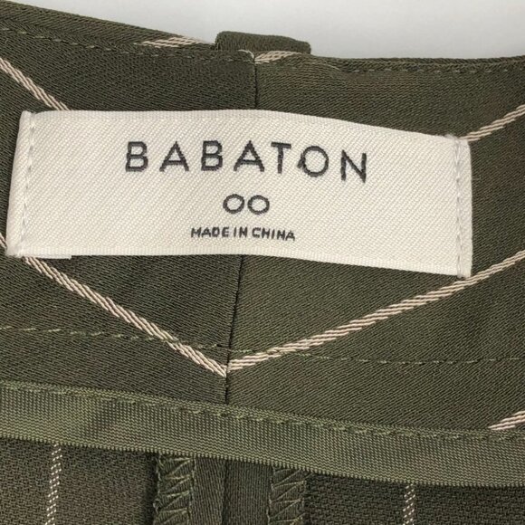 Aritzia Babaton Modesto Dress Pants Green with White strips Size 00 - Picture 4 of 16